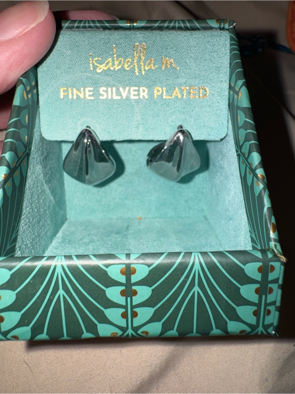 Isabella M Silver-Plated Sculpted Stud Earrings